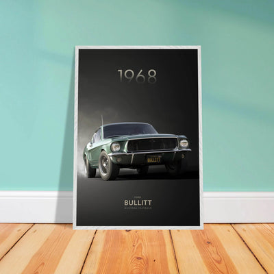 1968 Bullitt Mustang GT - 50th Anniversary Framed Poster | Iconic Green, Ready-to-Hang, Premium Quality - Vibrantwalls