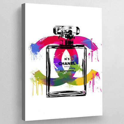 Colorful Chanel Perfume Canvas Wall Art - Vibrantwalls