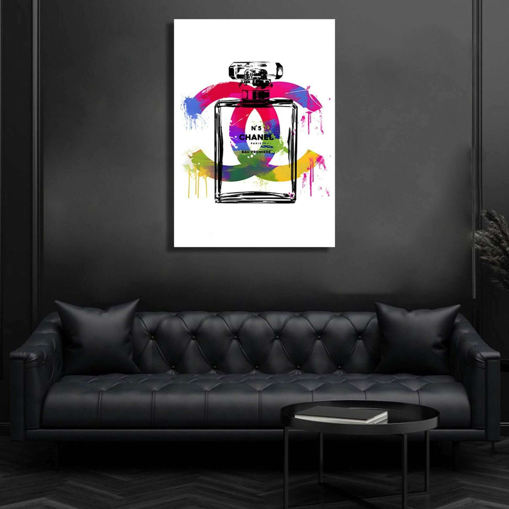 Colorful Chanel Perfume Canvas Wall Art - Vibrantwalls