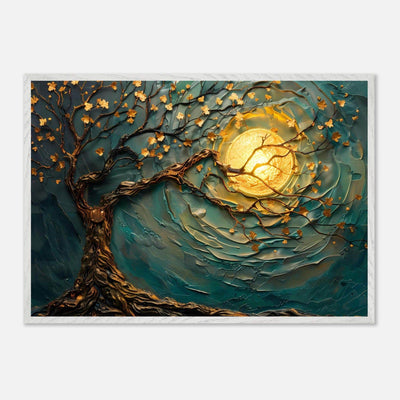 Teal Gold Tree of Life Pendant - Elegance in Nature's Design - Vibrantwalls