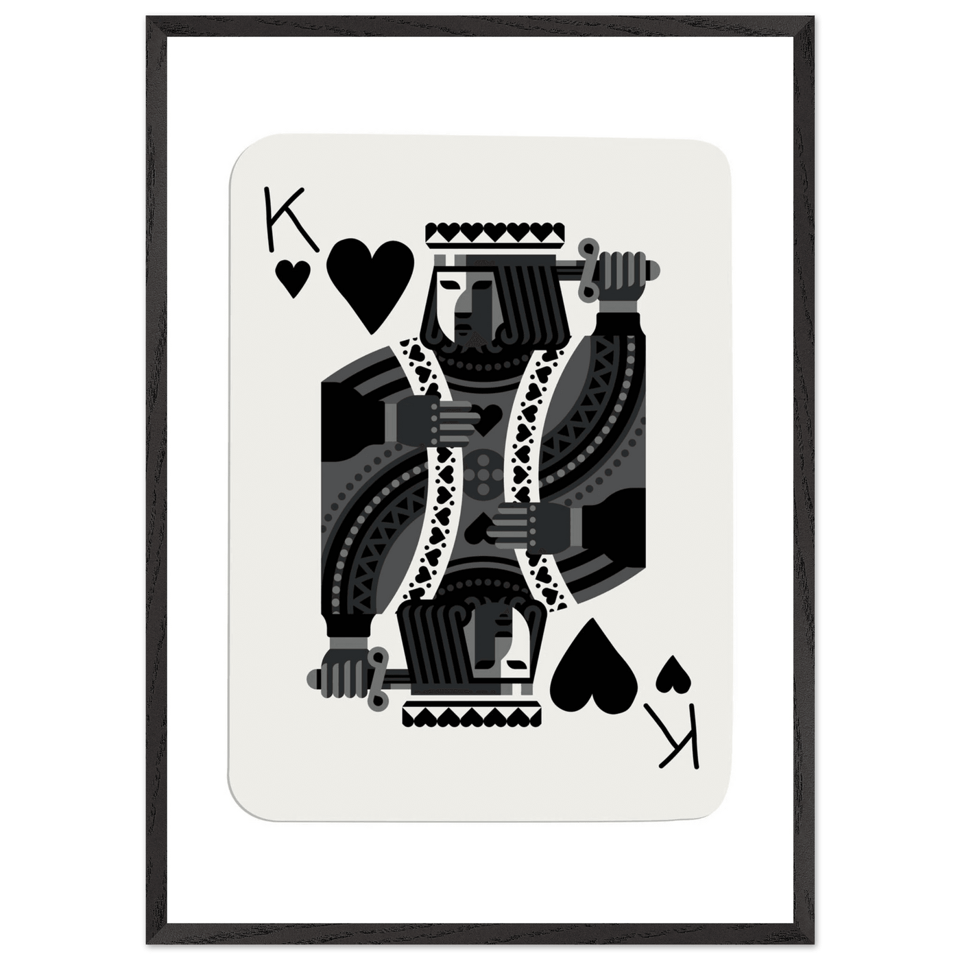 King of Spades Modern Minimalist Poker Card Art - Mounted Framed Poster, Eco-Friendly Wood Frame in Your Choice of Style - Vibrantwalls