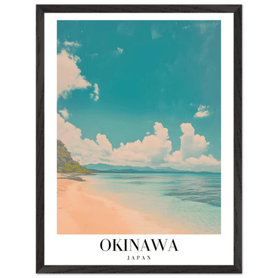 Okinawa Japan Framed Poster – Vintage Beach Travel Wall Art with Wooden Frame - Vibrantwalls