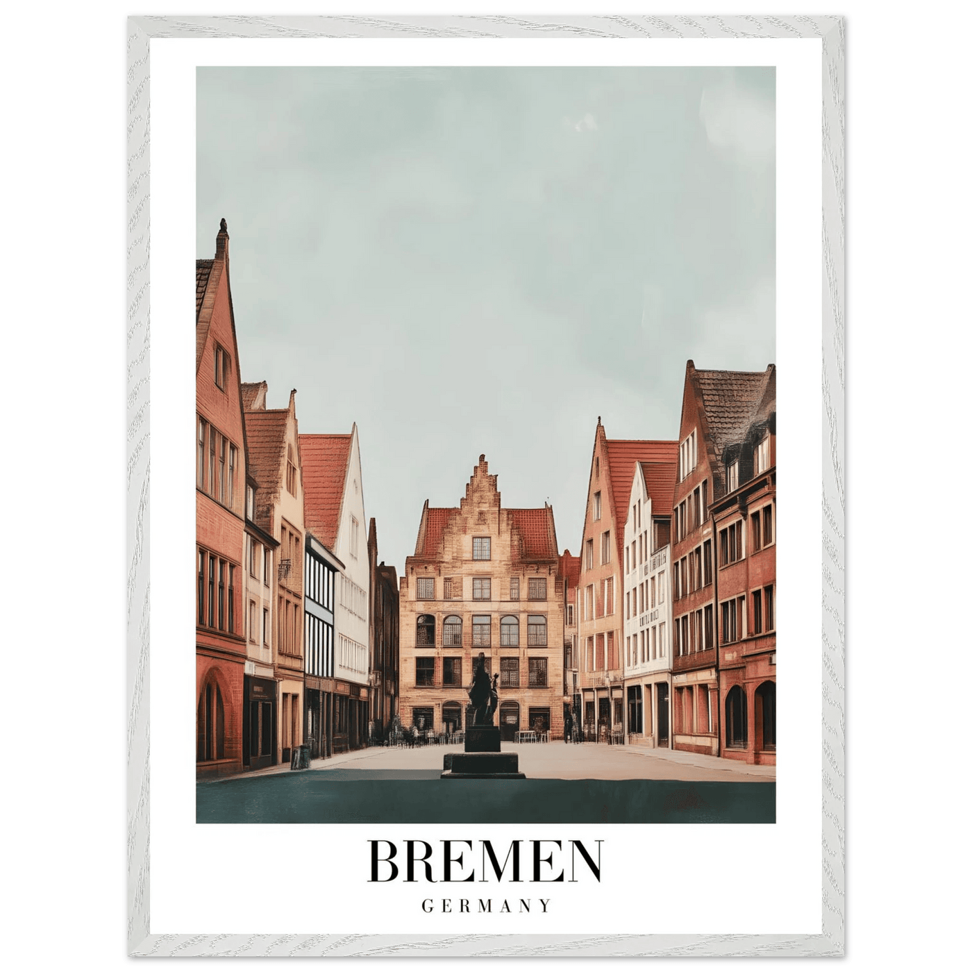Bremen Germany Framed Poster – Vintage Cityscape Wall Art with Customizable Wooden Frame - Vibrantwalls