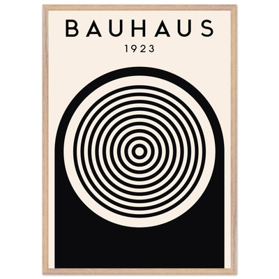 Bauhaus Black and White Art - Concentric Circle Design - Vibrantwalls