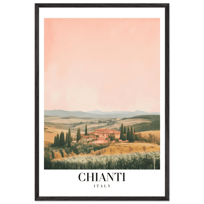 Chianti, Italy Framed Poster – Vintage Tuscan Countryside Wall Art with Customizable Wooden Frame - Vibrantwalls