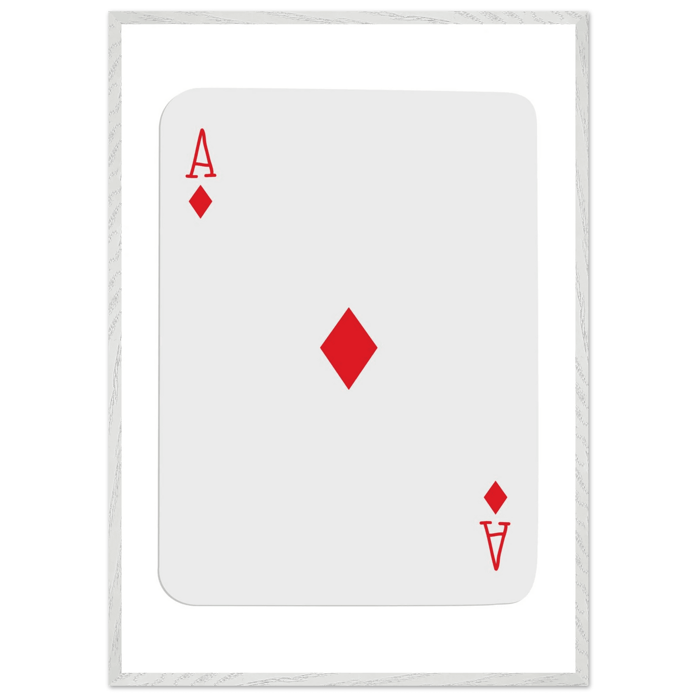 Ace of Diamonds Poker Card Print - Mounted Framed Art, Eco-Friendly Wood Frame in Your Choice of Finish - Vibrantwalls