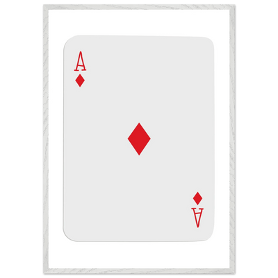 Ace of Diamonds Poker Card Print - Mounted Framed Art, Eco-Friendly Wood Frame in Your Choice of Finish - Vibrantwalls