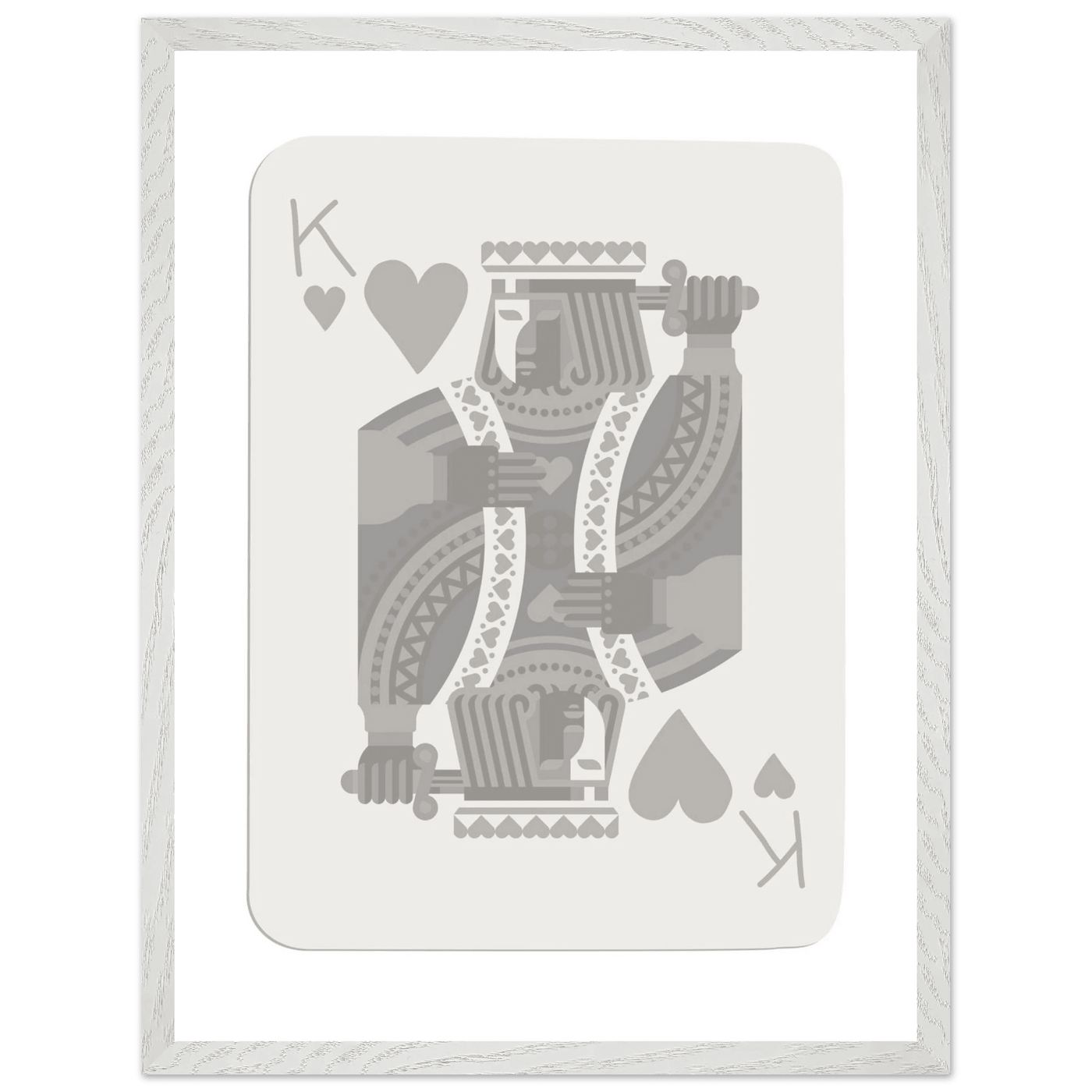 King of Hearts Poker Card Print - Modern Art Framed Poster, Eco-Friendly Wood Frame in Your Choice of Finish - Vibrantwalls