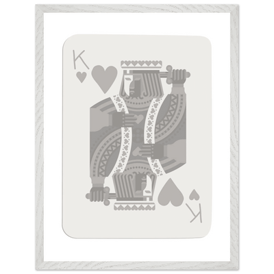 King of Hearts Poker Card Print - Modern Art Framed Poster, Eco-Friendly Wood Frame in Your Choice of Finish - Vibrantwalls