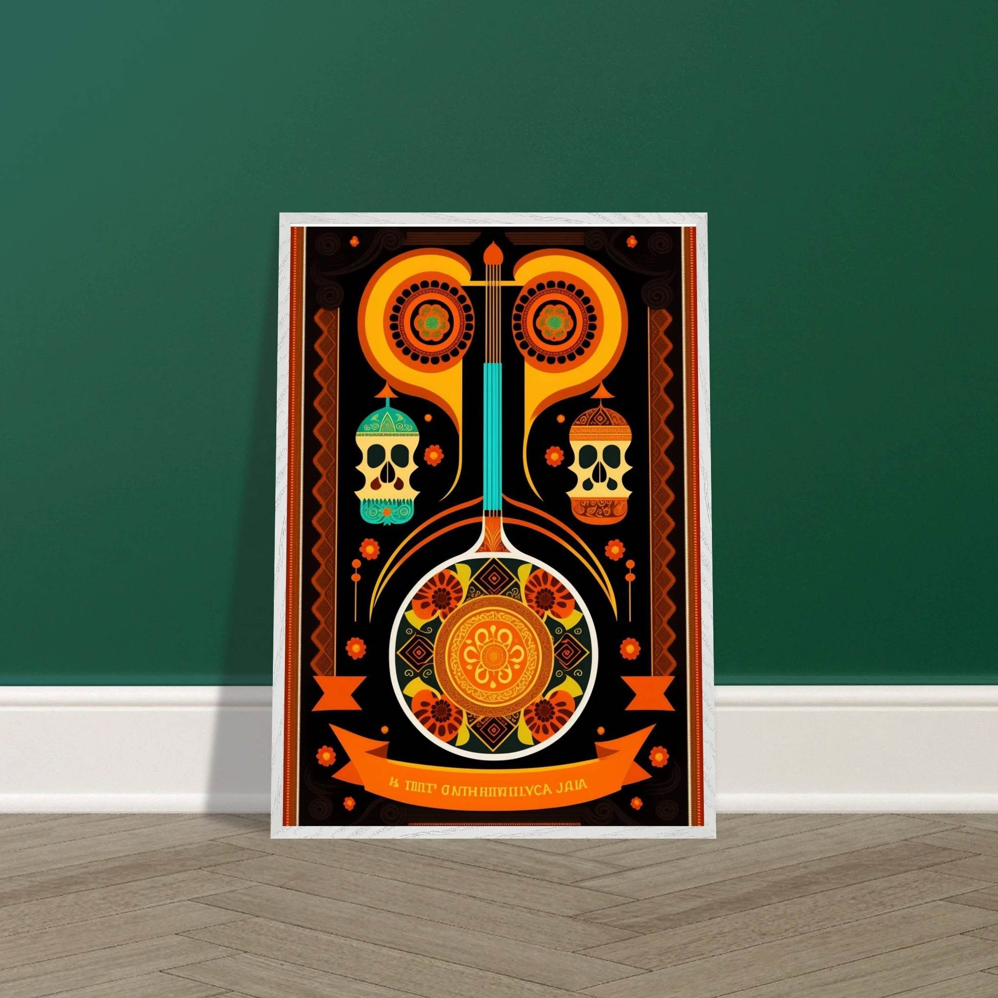 Vibrant Day of the Dead Guitar - Vibrantwalls
