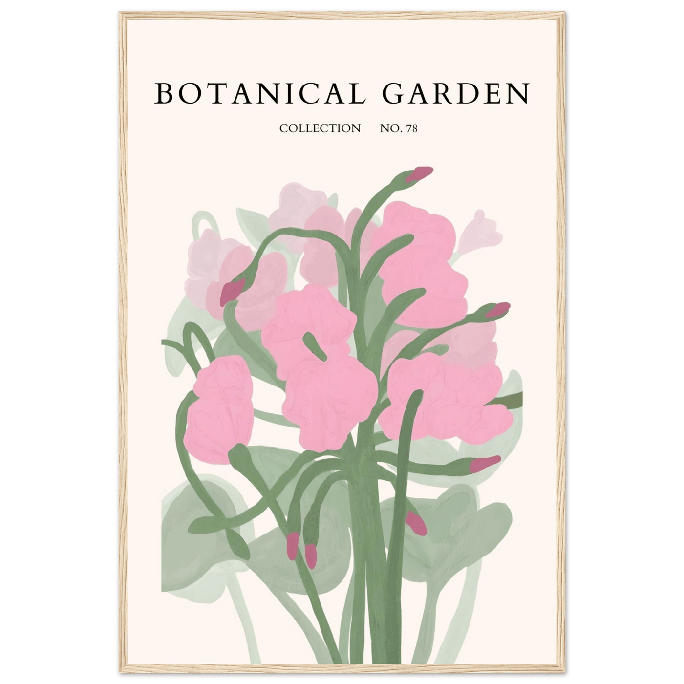 Botanical Garden Collection No. 78 Framed Poster – Blush Pink & Sage Green Floral Art Print | Ready-to-Hang - Vibrantwalls