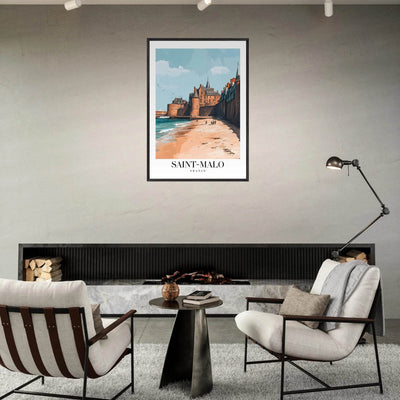 Saint-Malo France Framed Poster – Vintage Coastal Wall Art with Custom Wooden Frame - Vibrantwalls