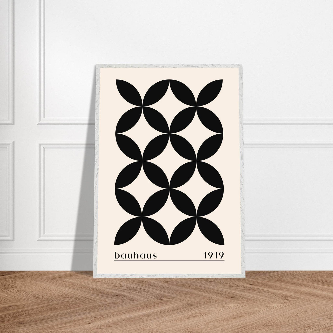 Bauhaus 1919 Black & Beige Circles - Vibrantwalls