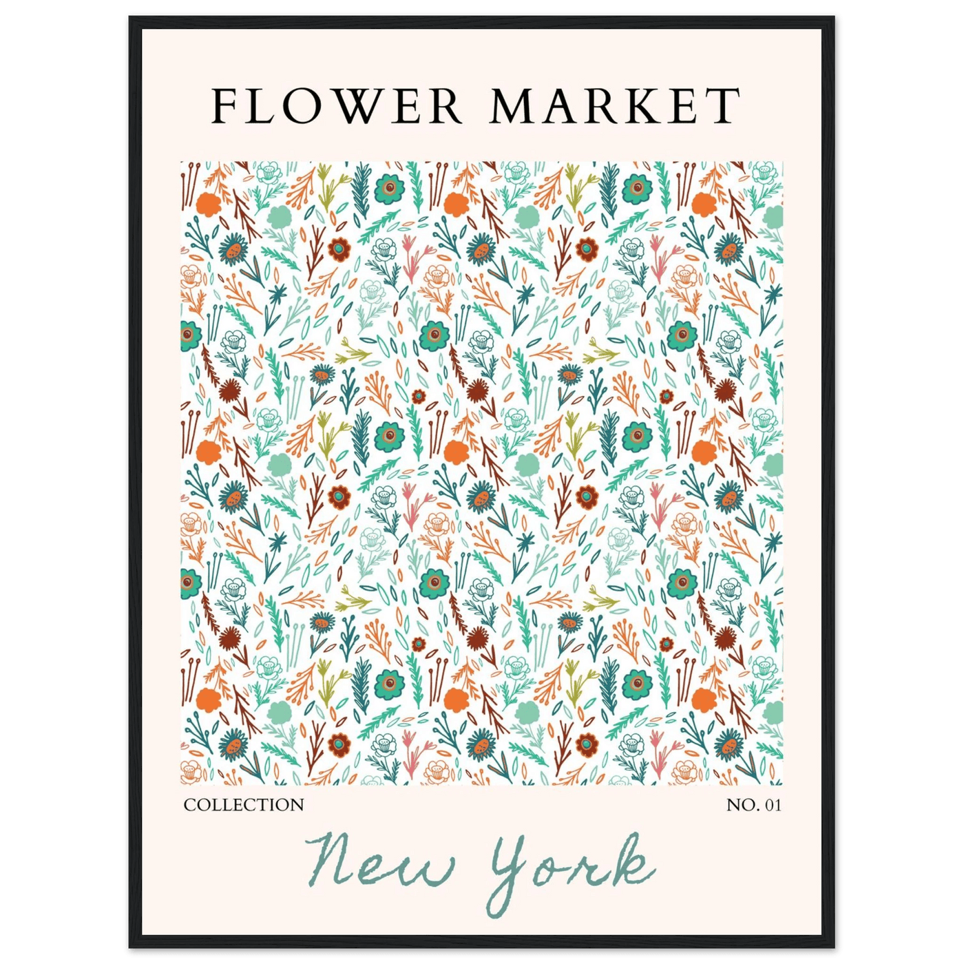 Flower Market New York Framed Poster – Whimsical Floral Art Print | Ready-to-Hang in Your Choice of Frame - Vibrantwalls