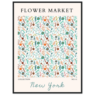 Flower Market New York Framed Poster – Whimsical Floral Art Print | Ready-to-Hang in Your Choice of Frame - Vibrantwalls