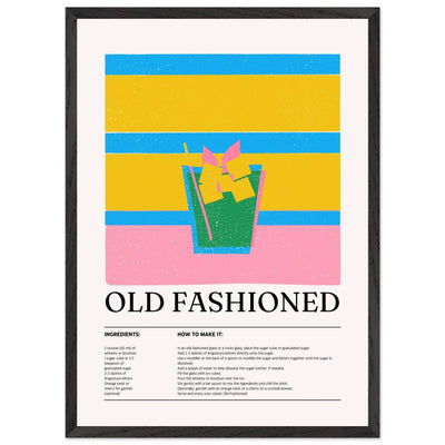 Old Fashioned Cocktail Recipe Art Print - Vibrantwalls