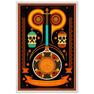 Vibrant Day of the Dead Guitar - Vibrantwalls