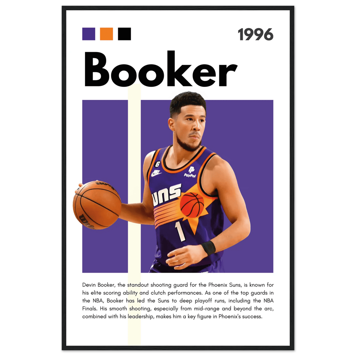 Devin Booker Phoenix Suns Modern Art Print - Vibrantwalls