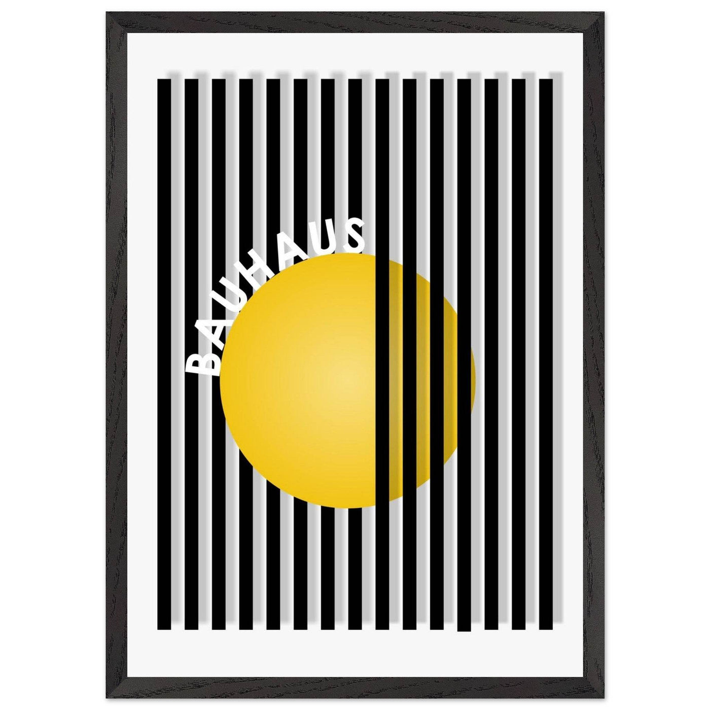 Bauhaus Yellow Circle Wall Art with Modern Stripes - Vibrantwalls
