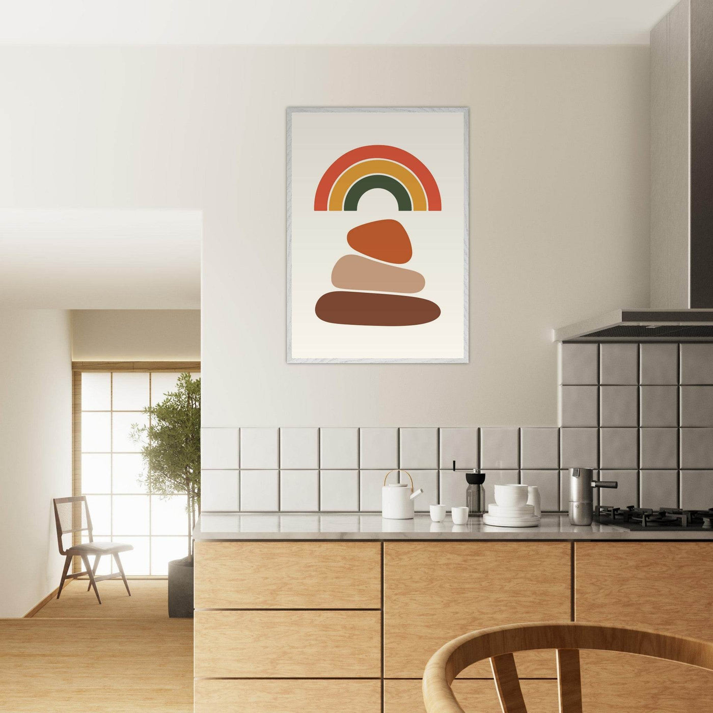 Desert Rainbow & Stone Stack - Vibrantwalls