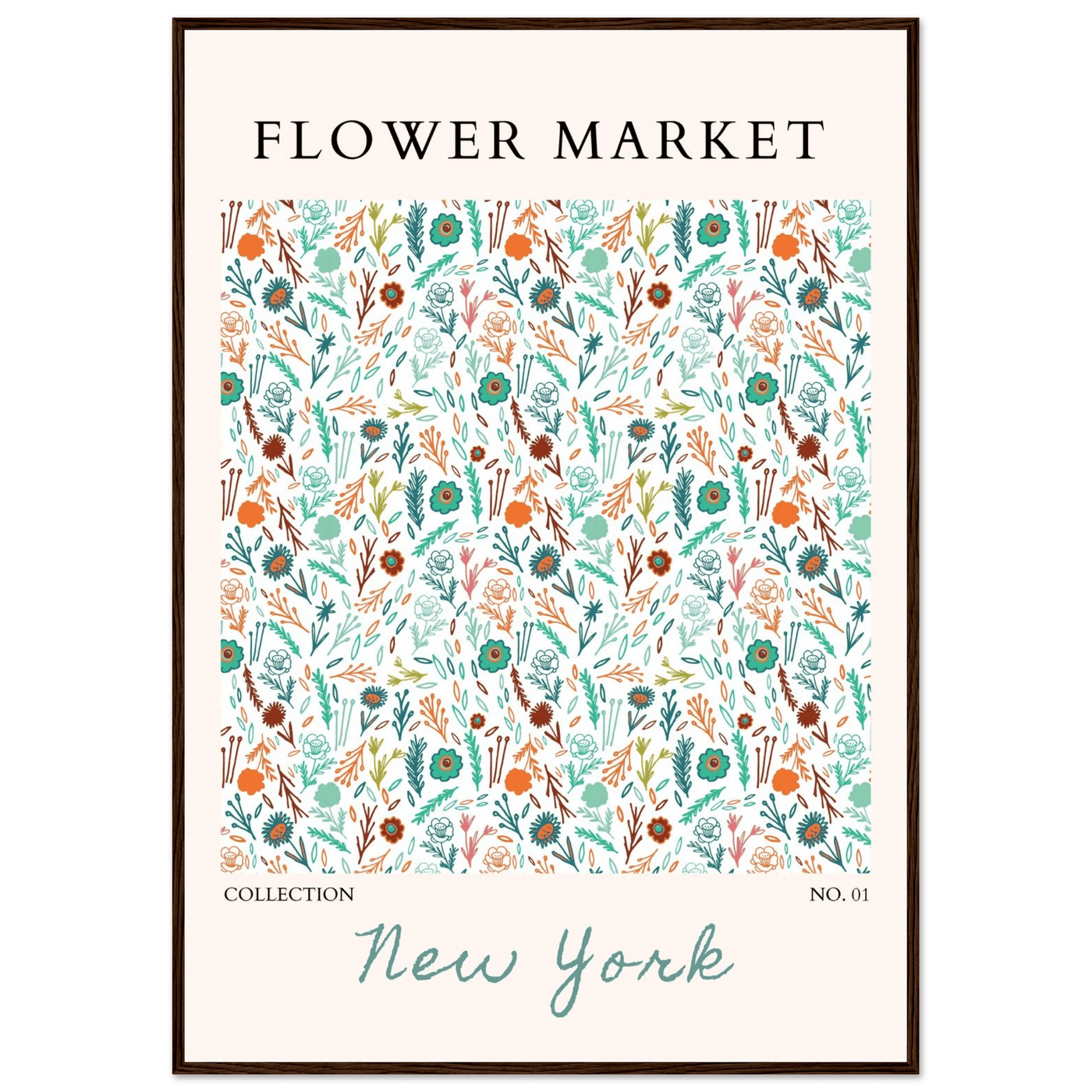 Flower Market New York Framed Poster – Whimsical Floral Art Print | Ready-to-Hang in Your Choice of Frame - Vibrantwalls