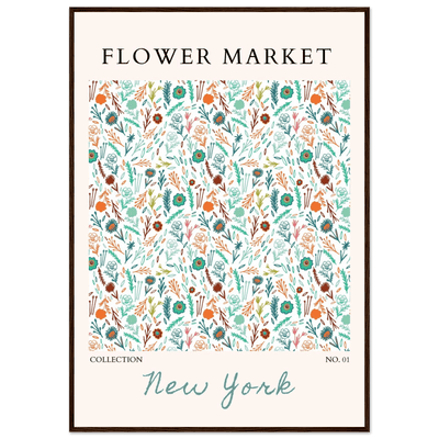 Flower Market New York Framed Poster – Whimsical Floral Art Print | Ready-to-Hang in Your Choice of Frame - Vibrantwalls