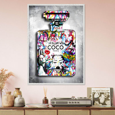 Vibrant Pop Art Chanel Perfume Bottle Print - Graffiti Chic Wall Decor for Fashion Lovers - Vibrantwalls