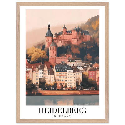 Heidelberg Germany Framed Poster – Vintage Travel Wall Art in Warm Autumn Hues - Vibrantwalls