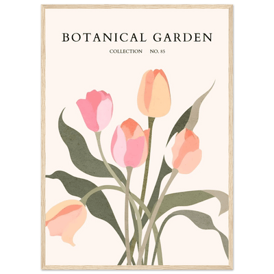 Botanical Garden Framed Posters – Soft Tulip Hues & Abstract Nature Art Prints | Ready-to-Hang in Your Choice of Frame - Vibrantwalls