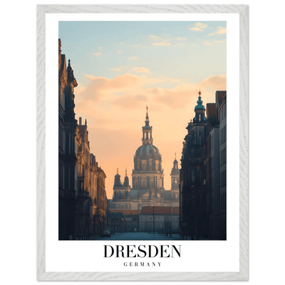Dresden Germany Framed Poster – Warm Sunset Cityscape Wall Art with Wooden Frame Options - Vibrantwalls