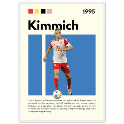 Joshua Kimmich Bayern Munich Framed Football Poster 50x70 cm 20x28″ White frame Vibrantwalls