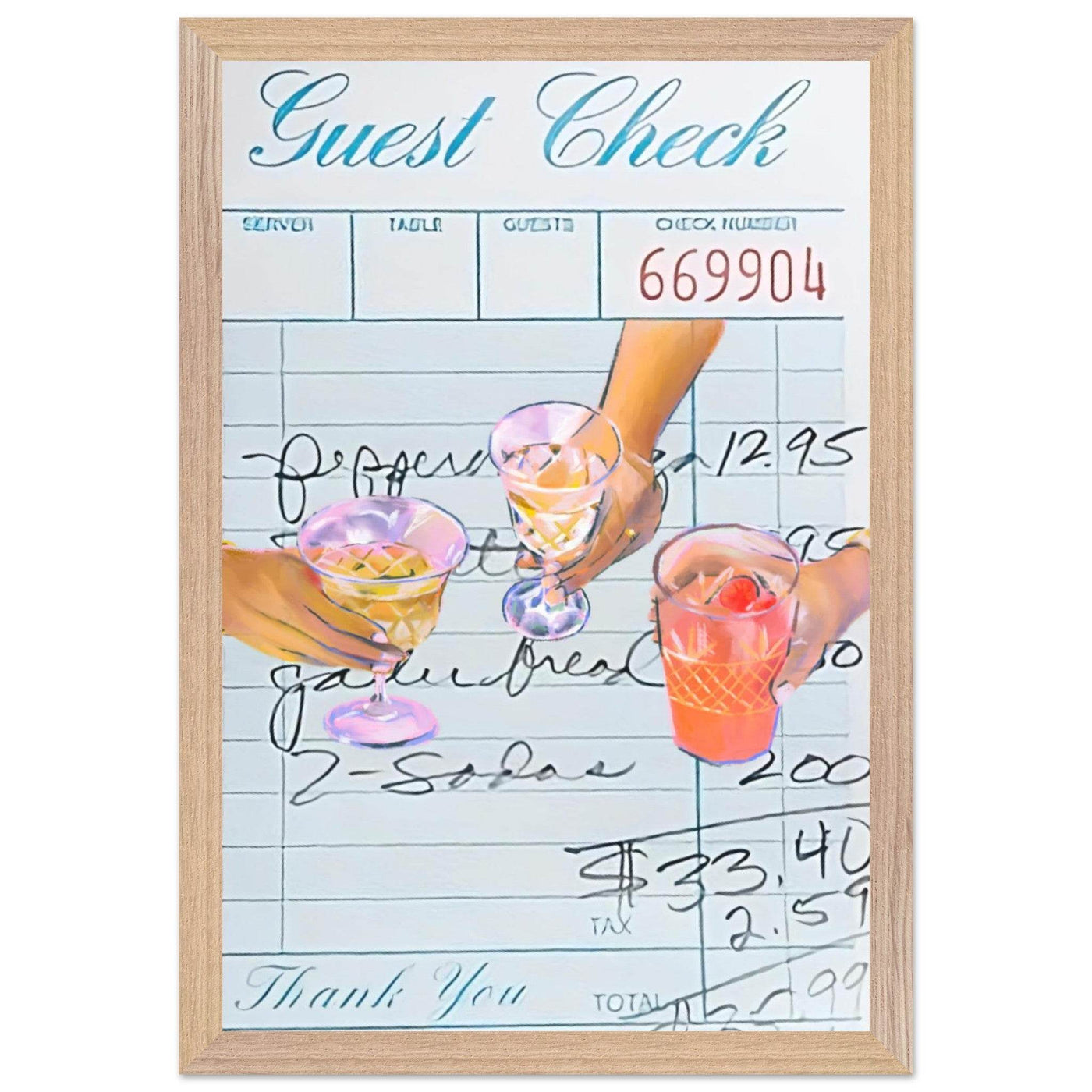Guest Check Cocktail - Vibrantwalls