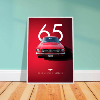 Iconic '65 Ford Mustang Fastback Framed Poster | Timeless Automotive Art, Ready-to-Hang in Your Style - Vibrantwalls