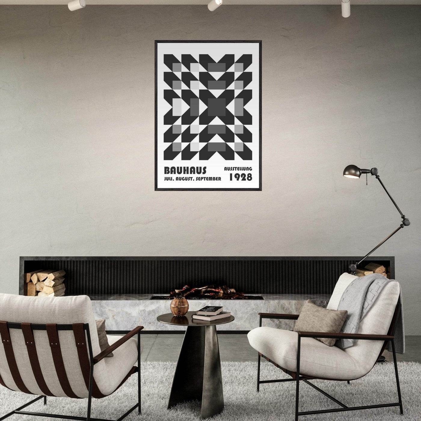 Bauhaus-Style Geometric Grid - Vibrantwalls