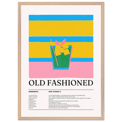 Old Fashioned Cocktail Recipe Art Print - Vibrantwalls
