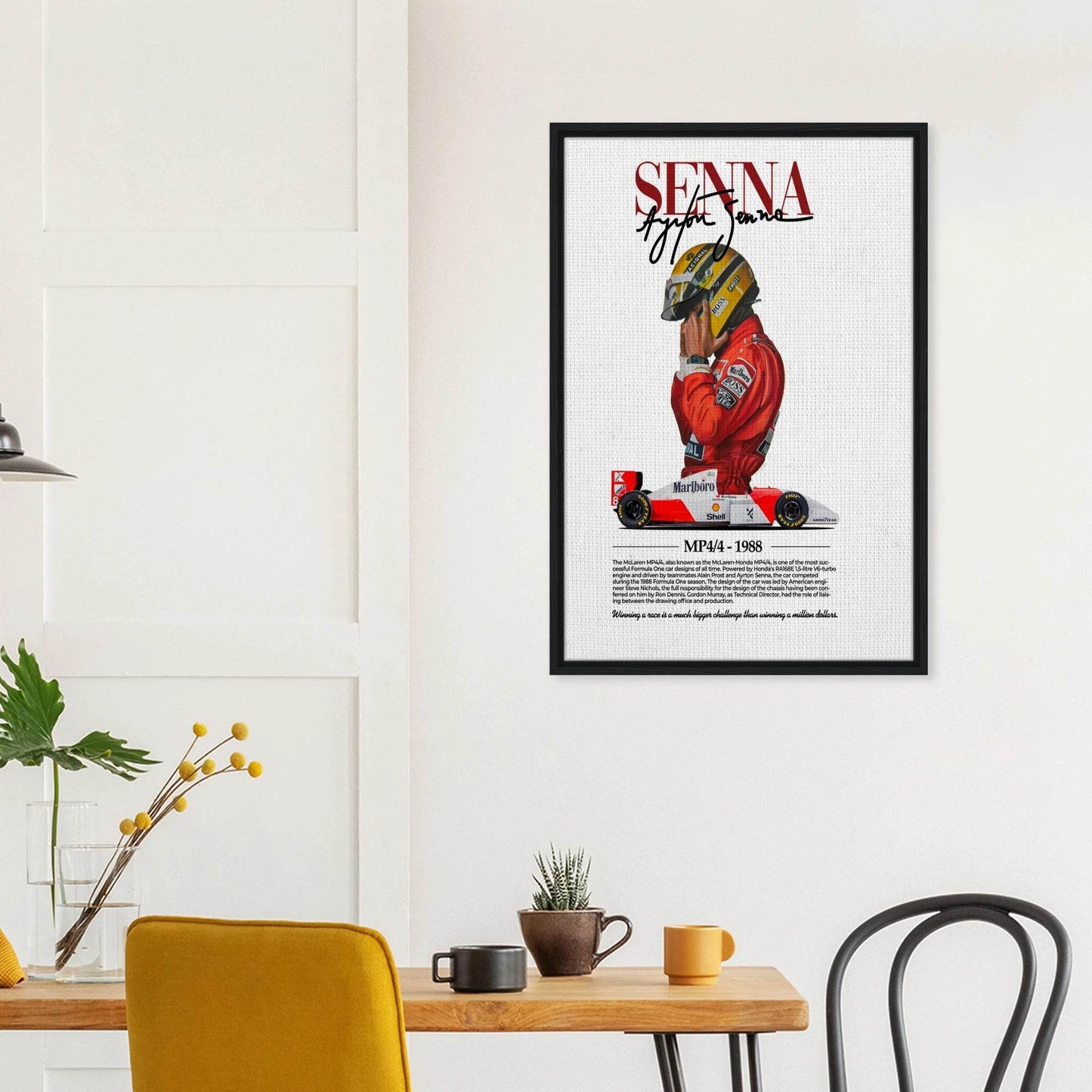 Wall Art - Ayrton Senna Vintage Formula 1 Grand Prix Canvas - Vibrantwalls