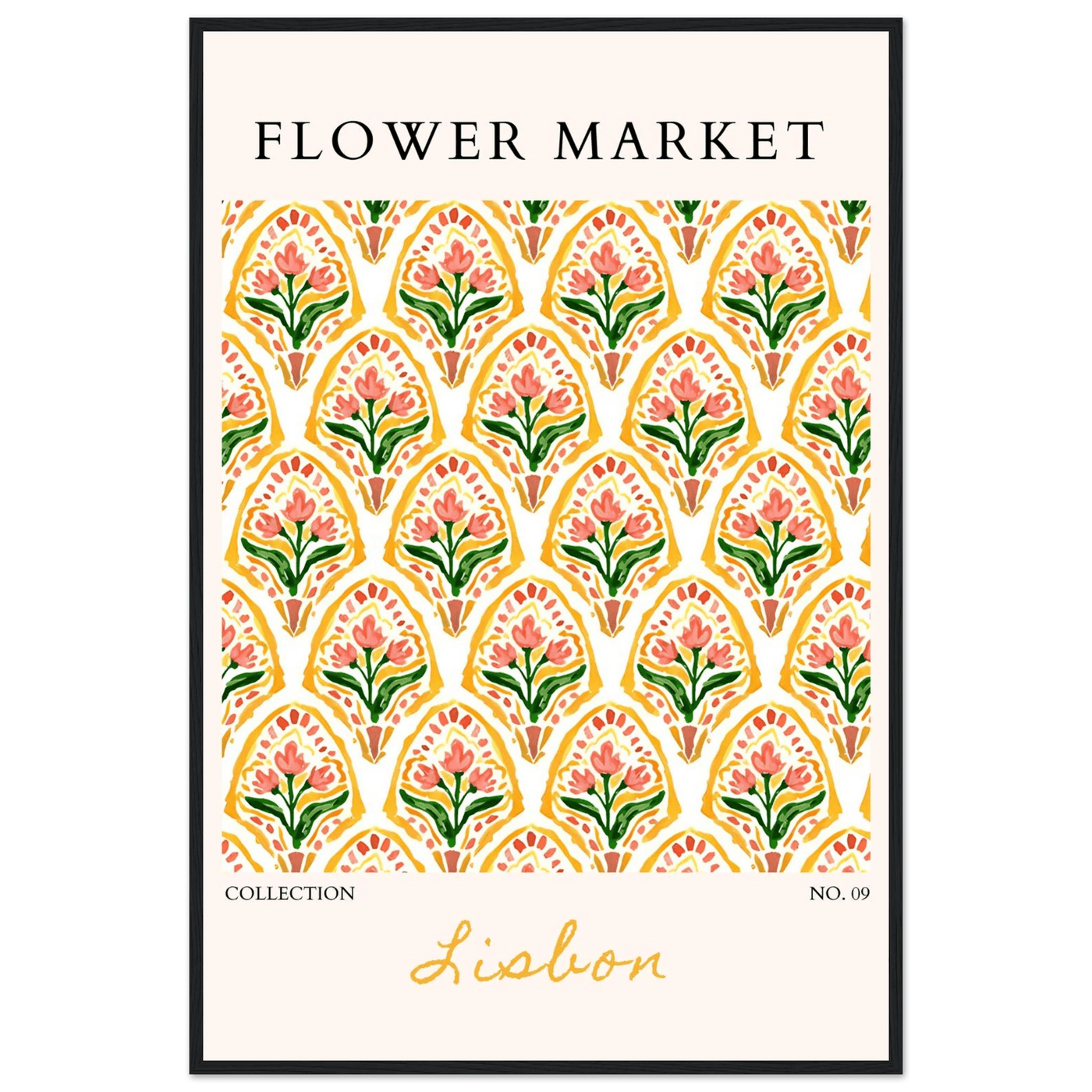 Lisbon Flower Market Framed Poster – Vibrant Floral Art Print | Ready-to-Hang Wall Decor - Vibrantwalls