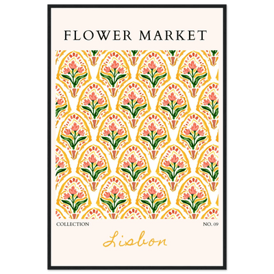 Lisbon Flower Market Framed Poster – Vibrant Floral Art Print | Ready-to-Hang Wall Decor - Vibrantwalls