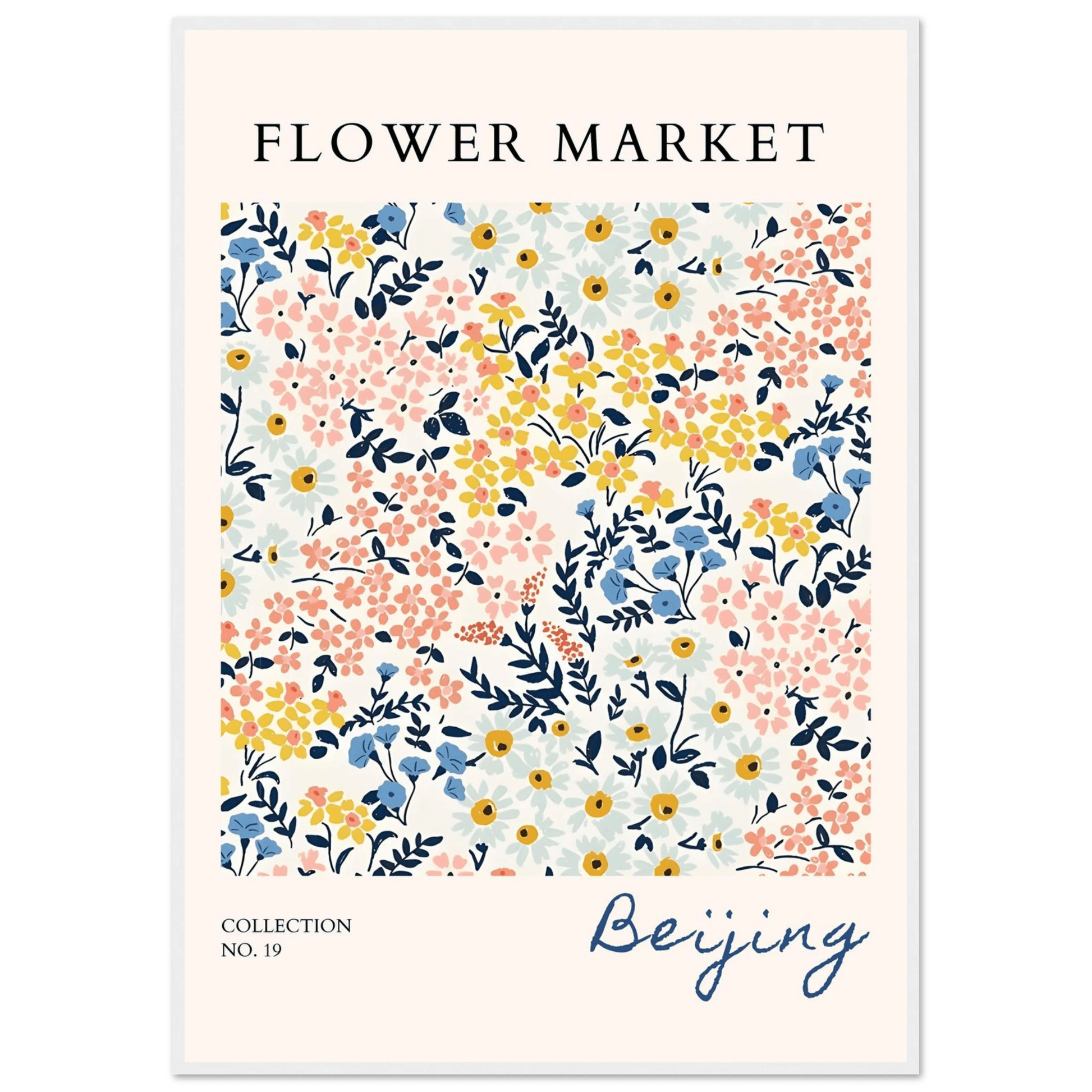 Beijing Flower Market Whimsical Pastel Hues Floral - Wall Art - Vibrantwalls