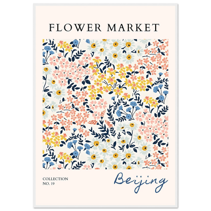 Beijing Flower Market Whimsical Pastel Hues Floral - Wall Art - Vibrantwalls
