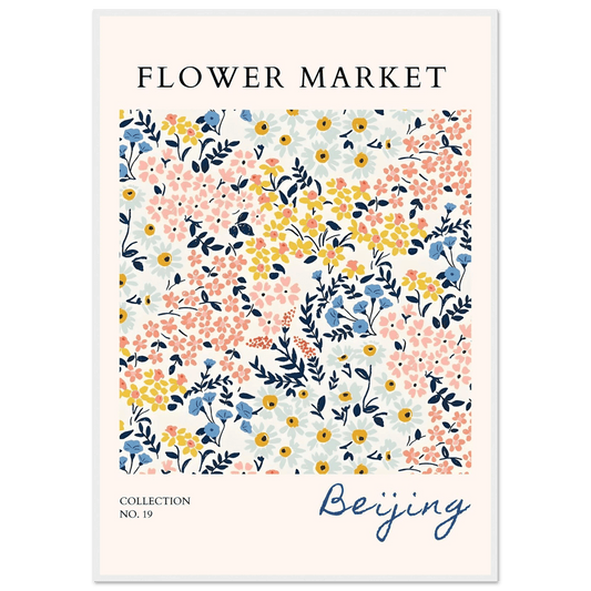 Beijing Flower Market Whimsical Pastel Hues Floral - Wall Art - Vibrantwalls