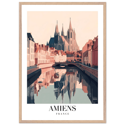 Amiens France Framed Poster – Vintage Travel Wall Art with Wooden Frame - Vibrantwalls