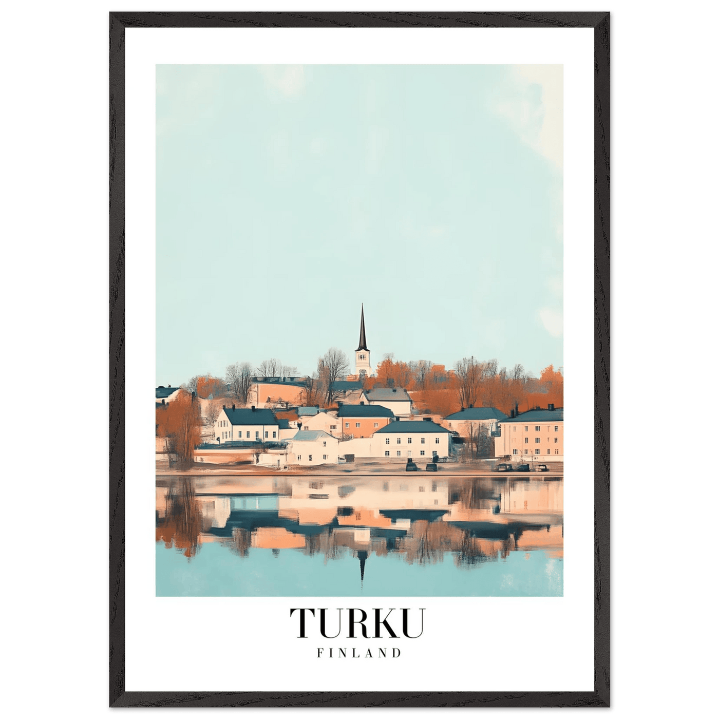 Turku Finland Framed Poster – Serene Nordic Travel Wall Art with Wooden Frame - Vibrantwalls