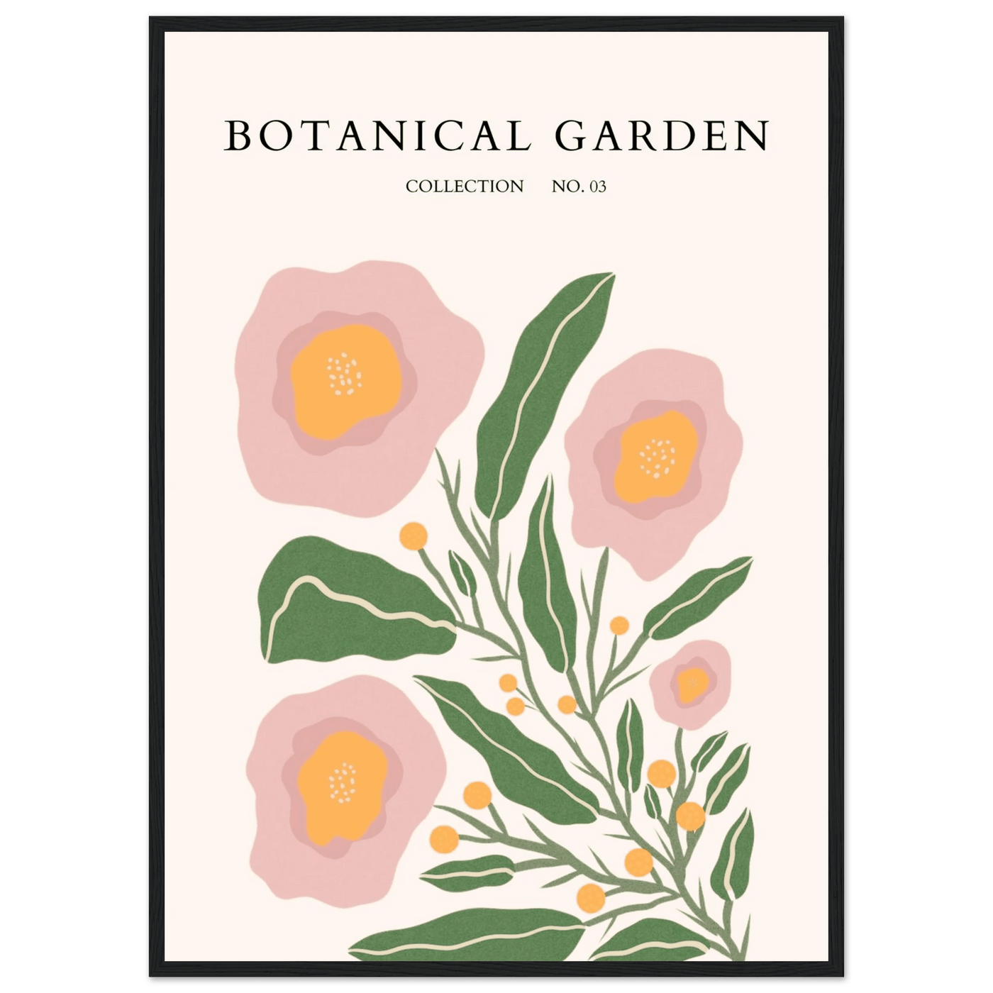 Botanical Garden Collection Framed Poster - Abstract Floral Art Prints in Soft Pinks & Greens | Ready-to-Hang - Vibrantwalls