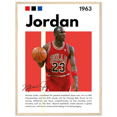 Michael Jordan Air Jordan Bulls Retro Print 45x60 cm 18x24″ Wood frame Vibrantwalls