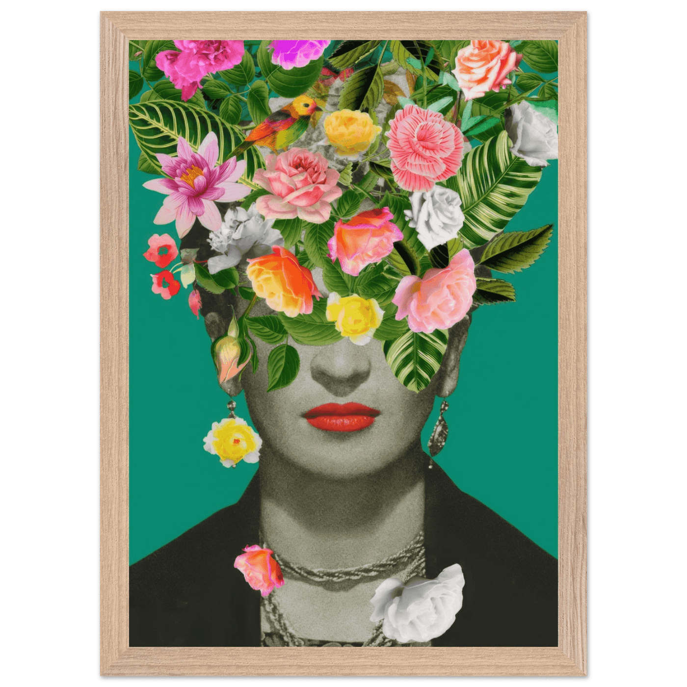 Floral Frida Artwork - Vibrant and Inspiring Home Decor - Vibrantwalls