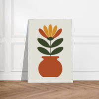Floral Pot Abstract Botanical Decor Wall Art - Vibrantwalls
