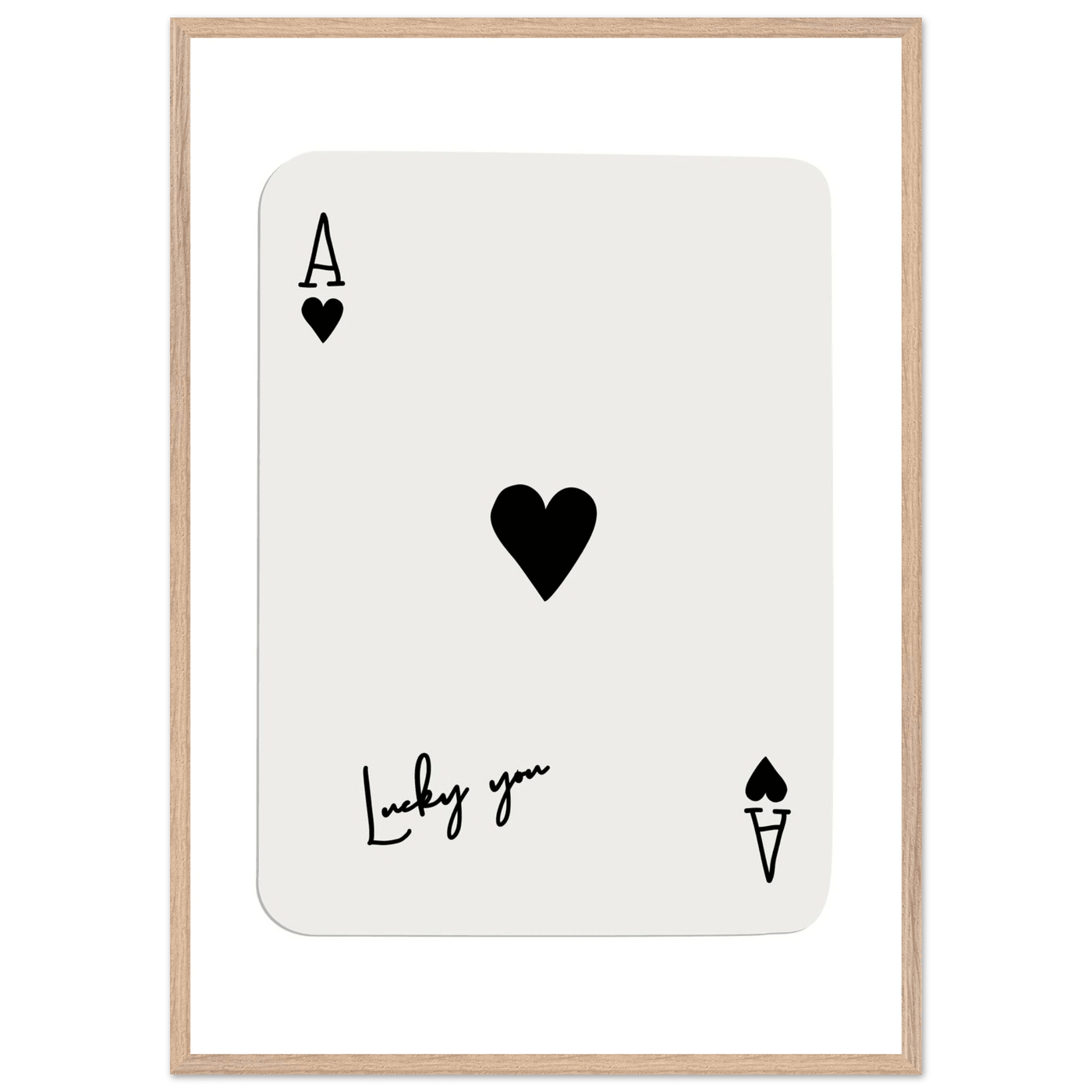 Lucky Ace of Hearts Framed Poster Art - Playful Poker Card Print in Eco-Friendly Wood Frame - Vibrantwalls