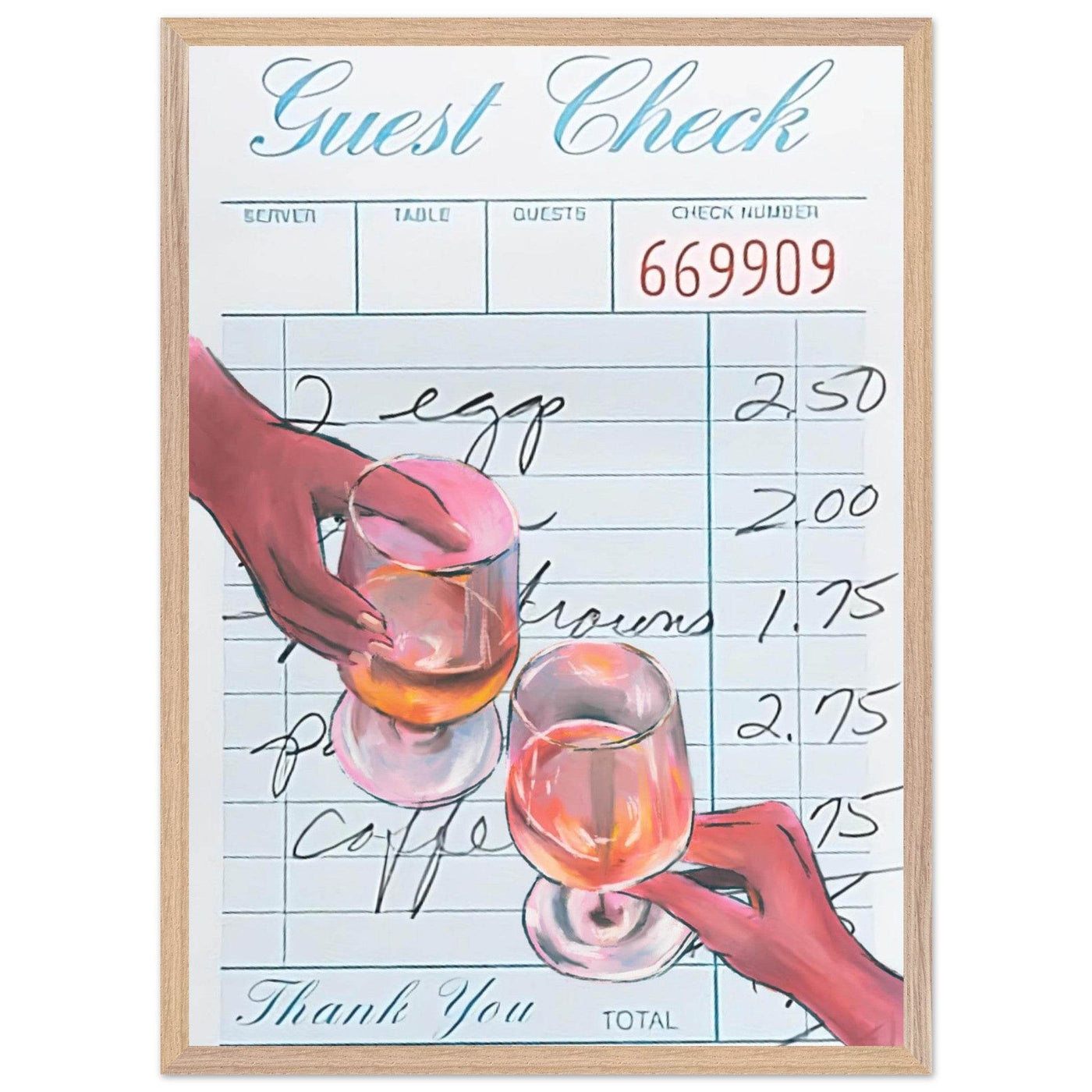 Retro Bar Tab Drink - Vibrantwalls