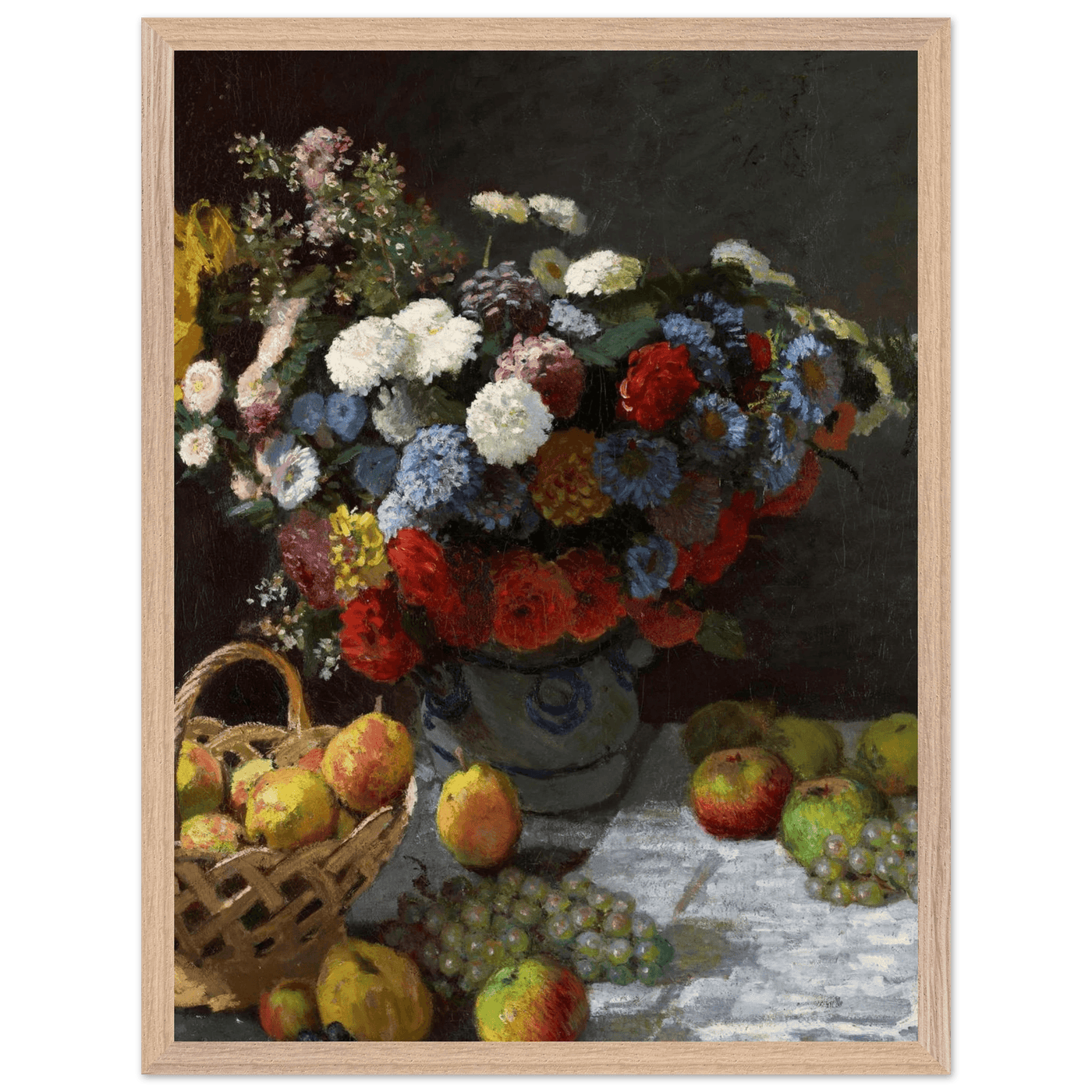 Still Life Wall Art Print of Flowers and Fruit for Elegant Home Decor - Vibrantwalls